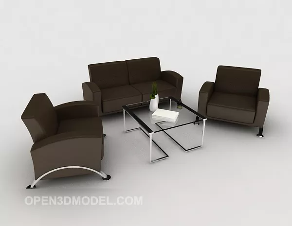 Business Dark Brown Combination Sofa 3d model Business Dark Brown Combination Sofa 3d model