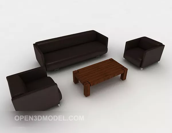 Business Dark Brown Minimalist Sofa 3d model Business Dark Brown Minimalist Sofa 3d model