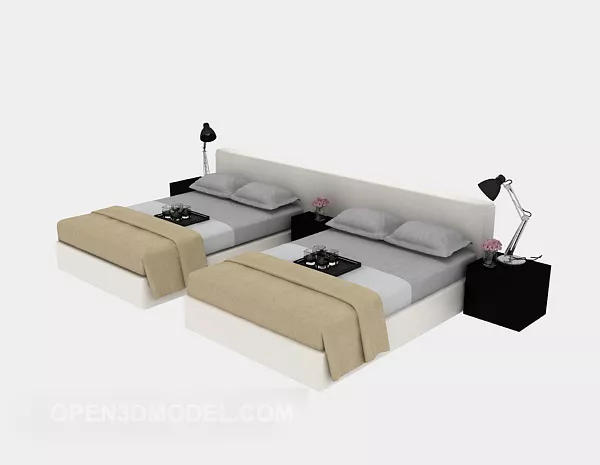 Business Grey Single Bed Combination 3d model Business Grey Single Bed Combination 3d model