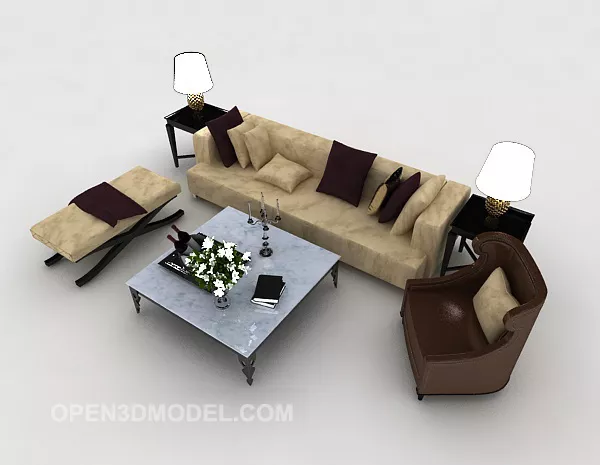 Business Modern Sofa Sets 3d model Business Modern Sofa Sets 3d model