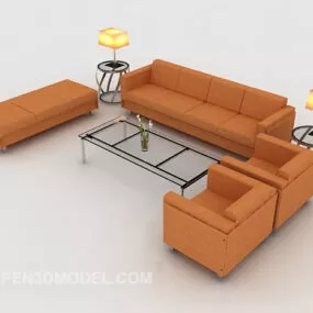 Business Orange Combination Sofa 3d model