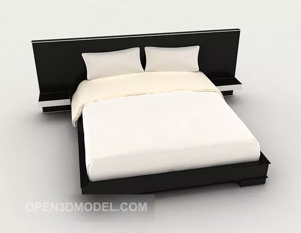 Business Simple Black And White Double Bed 3d model Business Simple Black And White Double Bed 3d model