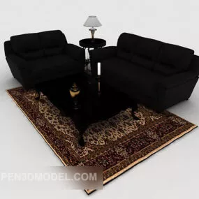Business Simple Black Combination Sofa 3d model