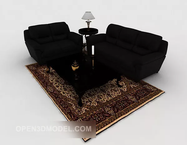 Business Simple Black Combination Sofa 3d model Business Simple Black Combination Sofa 3d model