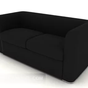Business Simple Black Double Sofa 3d model