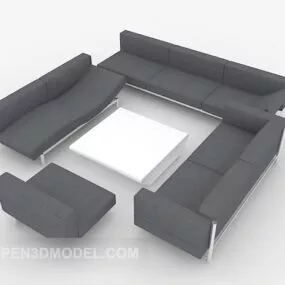 Business Simple Gray Combination Sofa 3d model