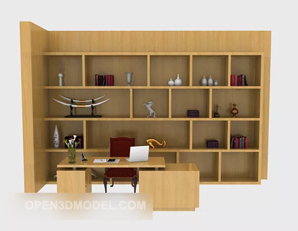 Business Wooden Display Cabinet 3d model Business Wooden Display Cabinet 3d model
