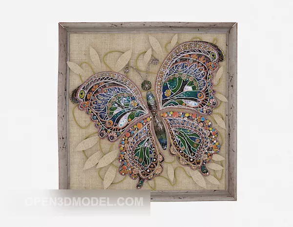 Fish Picture On Black Frame 3d model