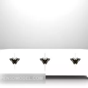 Butterfly Decorative Doors Tv Cabinet 3d model
