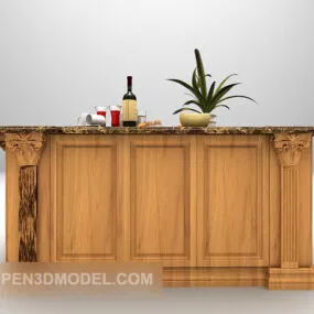 Small Wood Cabinet Furniture 3d model