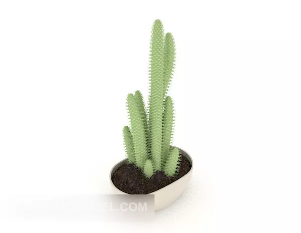Cactus Green Potted Furniture 3d model Cactus Green Potted Furniture 3d model