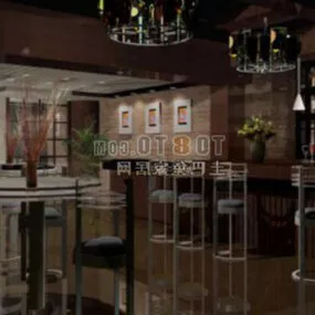 Cafe Bar Furniture 3d model