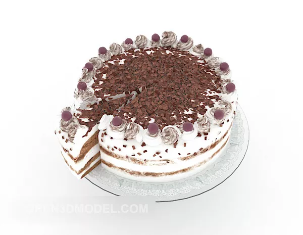 Decorative Chocolate Cake 3d model