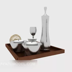 Candle Lamp Luxury Set 3d model