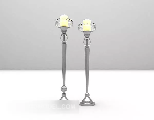 Candlestick With Antique Brass Stand 3d model
