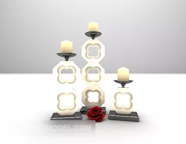 Candlestick With Decoration Stand, Cup Shape 3d model