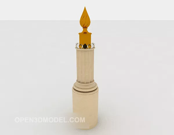 Candlestick Light With Angel Sculpture 3d model