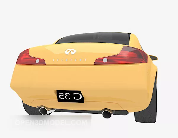 Infiniti Yellow Sport Car 3d model Infiniti Yellow Sport Car 3d model