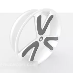 White Car Wheel 3d model