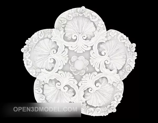Carved Plaster Lamp Plate 3d model Carved Plaster Lamp Plate 3d model