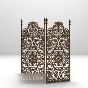 Vintage Carved Screen Furniture 3d model