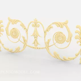 Carved Wall Floral Decoration 3d model