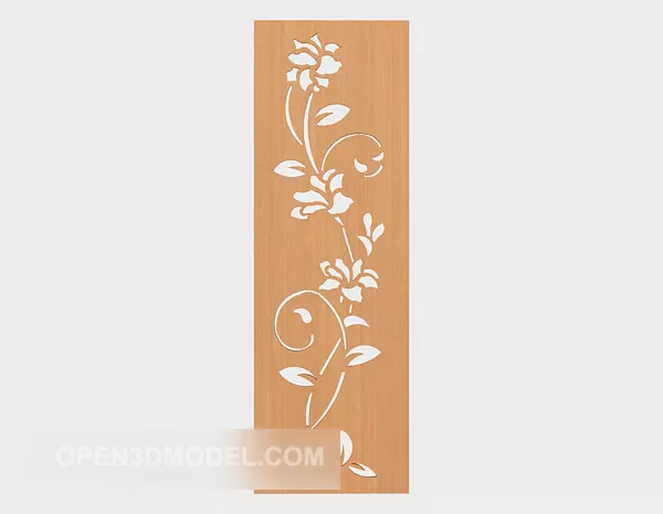 Chinese Wood Carving Piece 3d model