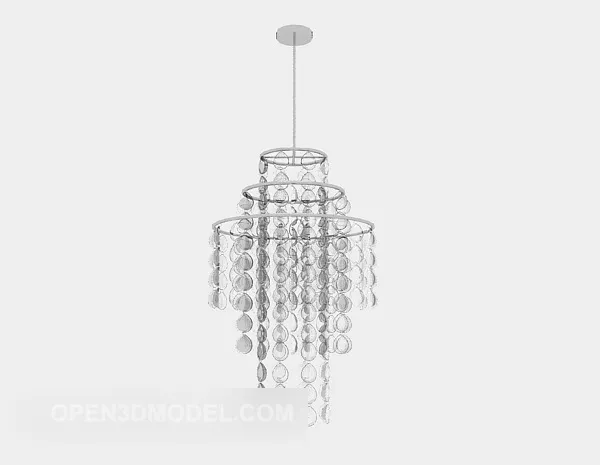 Cascading Long Chandelier 3d model Cascading Long Chandelier 3d model
