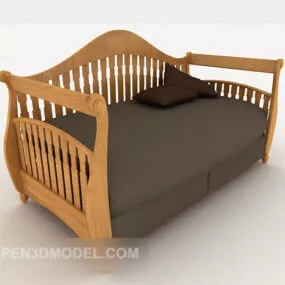 Casual Comfort Sofa Wooden 3d model