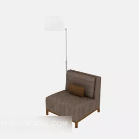 Casual Grey Single Sofa 3d model