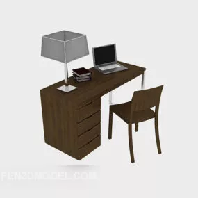 Casual Minimalist Table And Chair 3d model