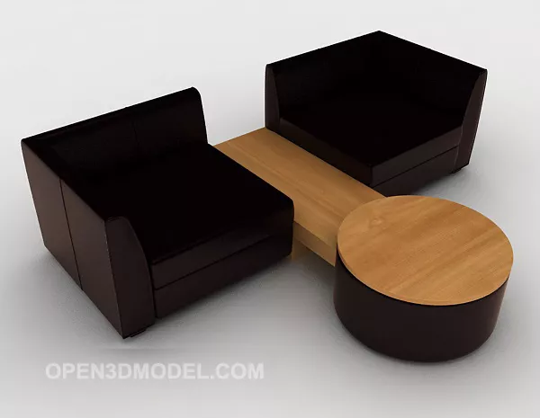 Casual Design Dark Brown Table Chair Set 3d model Casual Design Dark Brown Table Chair Set 3d model