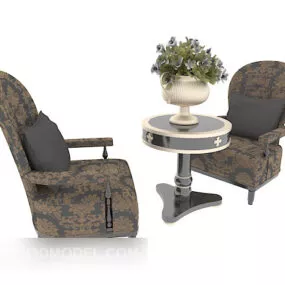Casual Style Table And Chair Furniture Set 3d model