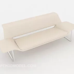 Casual White Double Sofa 3d model