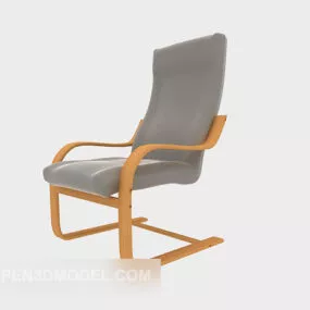 Casual Wooden Lounge Chairs 3d model