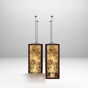 Retro Chandelier Chinese Combination Set 3d model