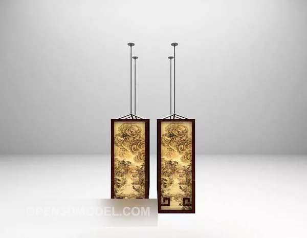 Retro Chandelier Chinese Combination Set 3d model Retro Chandelier Chinese Combination Set 3d model
