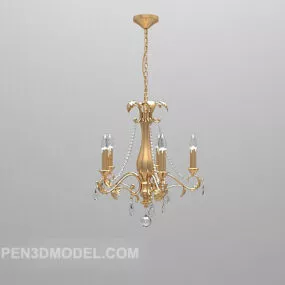 Classic Brass Chandelier Large Lighting 3d model