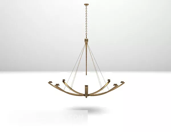 Brass Chandelier Ceiling Lamp 3d model Brass Chandelier Ceiling Lamp 3d model