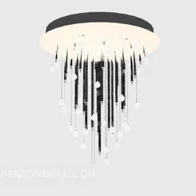 Round Drip Lines Chandelier Furniture 3d model