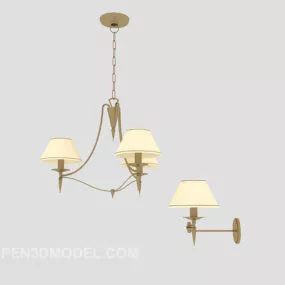 Chandelier, Wall Lamp Combination 3d model