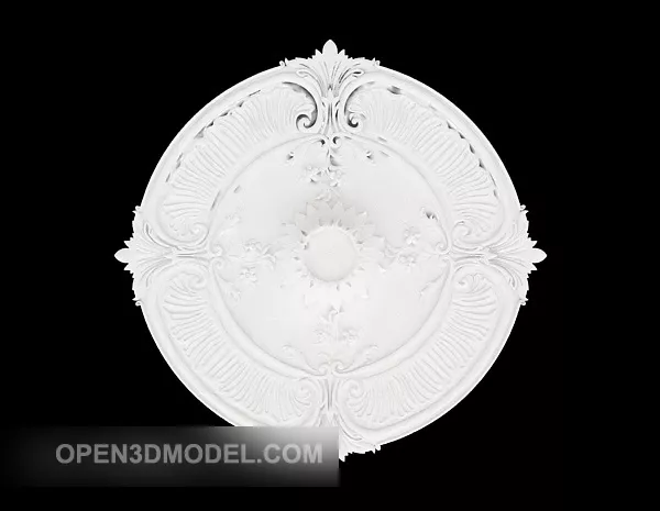 European Plaster Line Circular Pattern 3d model