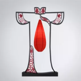 Cheongsam Traditional Floor Lamp 3d model