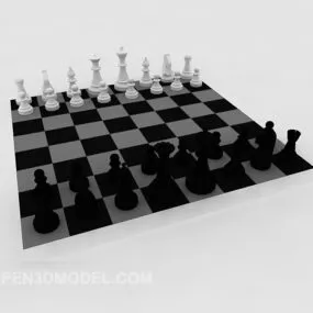 Chess Board Black White 3d model