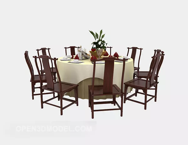 Chinese Table Chair Set V1 3d model Chinese Table Chair Set V1 3d model