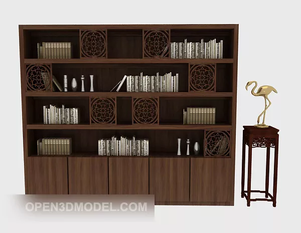 Chinese Ancient Wind Bookcase 3d model Chinese Ancient Wind Bookcase 3d model