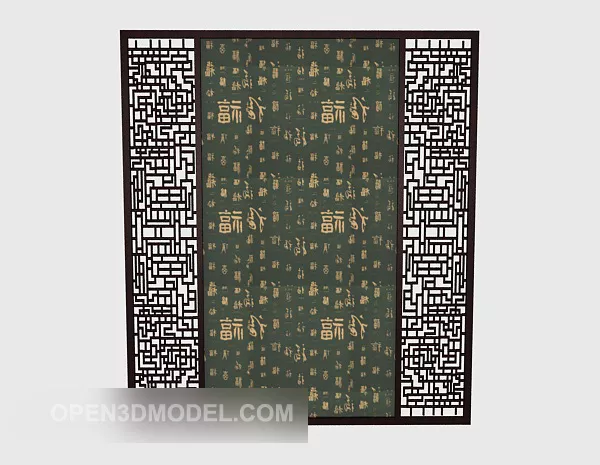 Floral Partition Component Cnc Window 3d model
