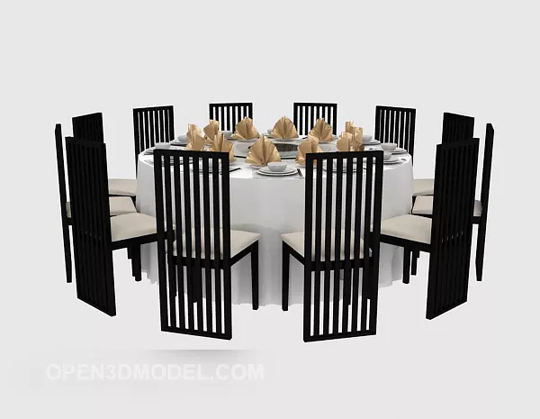 Chinese Black Table Table Chair 3d model Chinese Black Table Table Chair 3d model