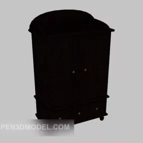 Chinese Black Wardrobe Wooden 3d model