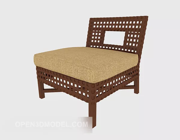 Chinese Brown Lounge Chair 3d model Chinese Brown Lounge Chair 3d model